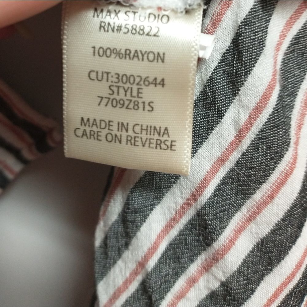 Max Studio Striped Button Down Long Sleeve Shirt - image 7